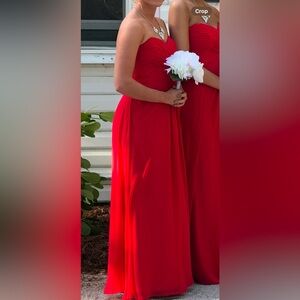 Dessy Collection Vibrant Red Gown